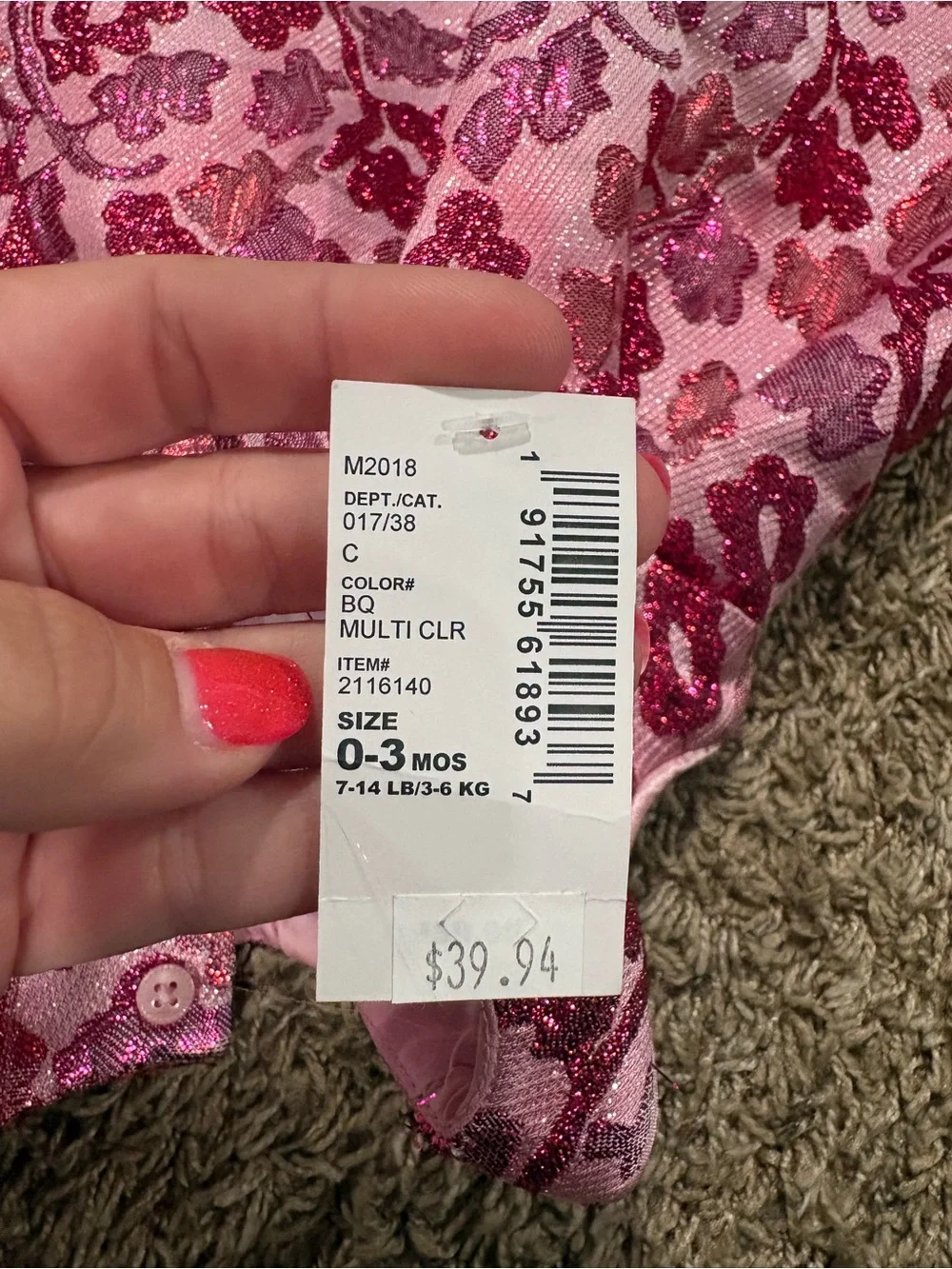 The Children’s Place Pink Sparkly Dress 0-3m